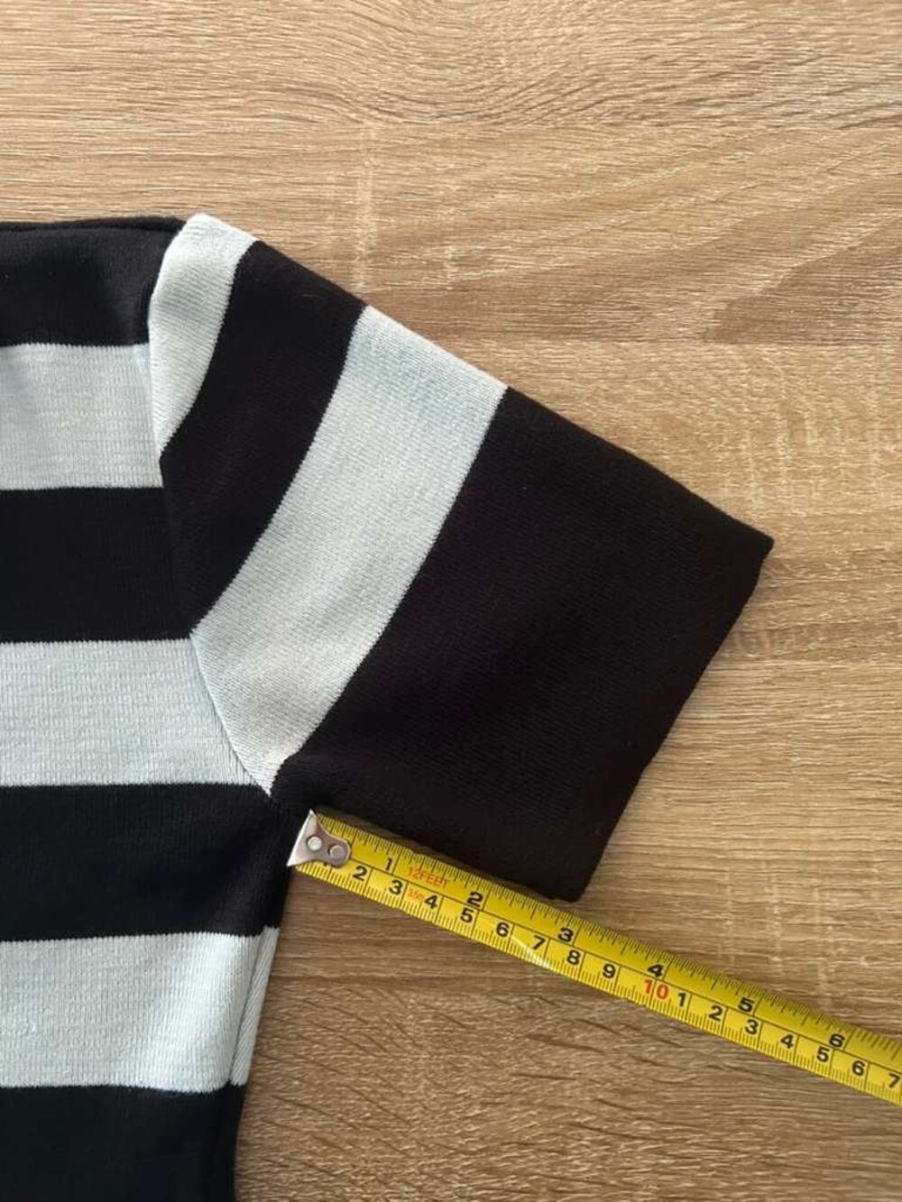 Lacoste Women’s Knit Polo Top Black White Striped Short Sleeve Size 6 - Picture 5 of 8